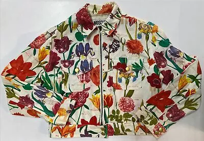 MOSCHINO Jeans 1990s BOTANICAL FLORAL Jacket  Chest Pocket Size US 10/Italy 44 • $300