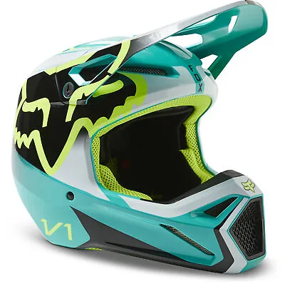 Fox Racing Men's Motocross V1 LEED HELMET DOT/ECE (Teal) 29657-176 • $145.95