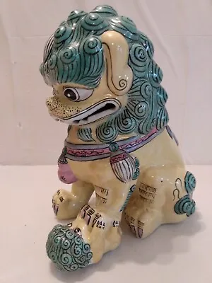 Large Vintage Foo Dog Porcelain Chinese Figurine Statue • $95