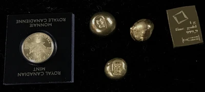$535 • Buy Lot 5 Gold 3 Shot 6.4 Grams 1 Canada Maple Leaf Coin 1 Valcambi Swiss Bar