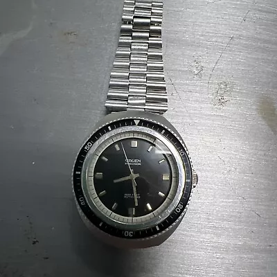 Vintage GRUEN Precision 1500 Feet Large Divers Watch  Unpolished Case Circa 70’s • $675