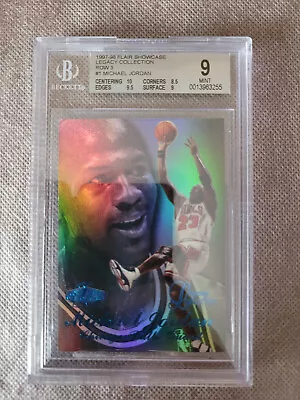 Michael Jordan 1997-98 Flair Showcase Legacy Collection #1 Row 3. 56/100 Bgs 9 • $15000