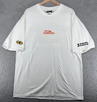 Vintage No Fear Travis Pastrana 2001 Supercross Champion White T-Shirt Size XL • $67.34