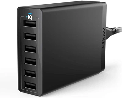 $49.99 • Buy Anker 60W 6-Port USB Wall Charger, Powerport 6 For IPhone X/ 8/7 / 6S / Plus, IP