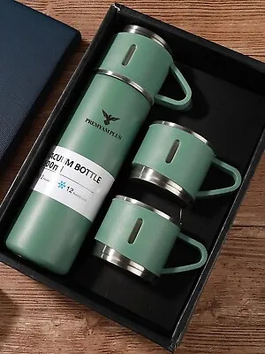 Premyam Plus Vacuum Stainless Set Gift Flask Steel Travel Mug Thermos • $12.99