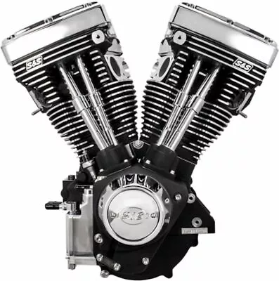 New Black & Chrome S&S 111  V111 Evolution Evo Long Block Motor Engine Harley • $6999.95