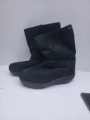 Skechers Shape Ups Bollard Black Suede Boots Winter Snow Women's Size 8 • $19.99
