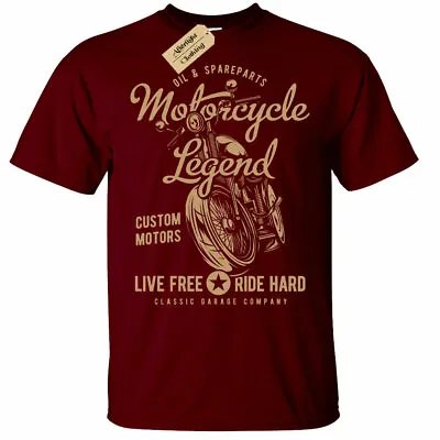 £10.95 • Buy Motorcycle Legend T-Shirt Mens Biker Top Motorbike