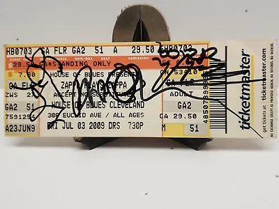 Dweezil Zappa Plays Zappa Autographed 2009 Concert Tour Ticket 100% Genuine • £138.56