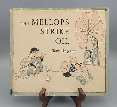 Tomi Ungerer The Mellops Strike Oil Vintage Book Club Edition W/ DJ (1958) • $40