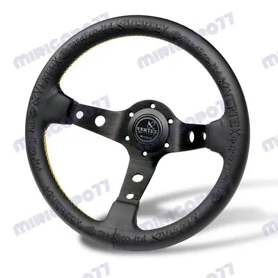 Universal 13'' Black Deep Dish Car Racing Drift Race Sport Vertex Steering Wheel • $72.88