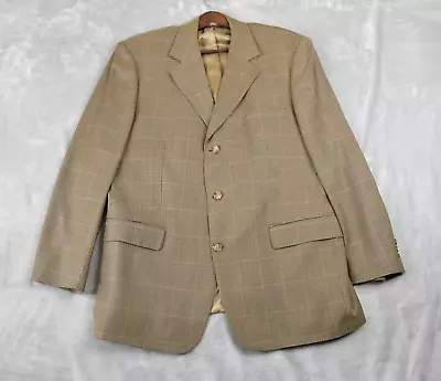 Brooks Brothers 346 Blazer Men's 43R(S) Brown Gingham Super 100s Sport Coat • $48.88