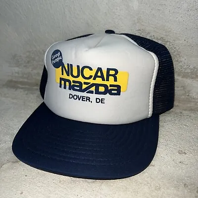Vintage 80s Mazda Racing Car Dealer Delaware Trucker Snapback Hat Cap • $18.49