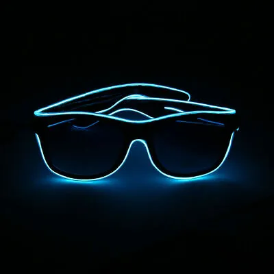 New BLUE LED Glasses Neon EL Wire Glasses Glow In Dark Halloween Rave Markystore • $9.99