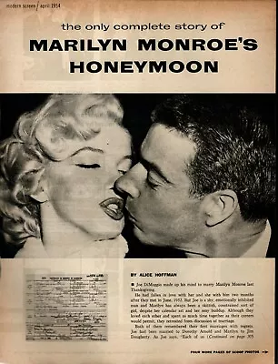 Marilyn Monroe Magazine Clipping - Modern Screen - April 1954 • $10