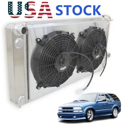 4 Row Radiator With 2Fan For 1986-05 Chevy S10 LS SS ZR2/Blazer GMC Jimmy/Sonoma • $195