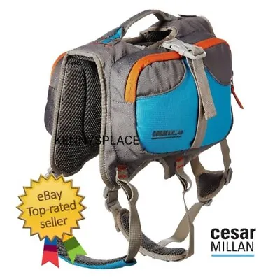 Dog Backpack Saddle Hiking Camping Outdoor Durable Sizes S-M-L Cesar Millan • £25.99