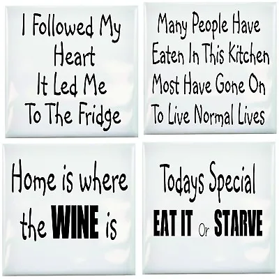 Kitchen Tile Transfer Pack Of 4 Fun Quotes Ceramic Tile Stickers  • £2.99