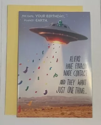 Hallmark Birthday Card ~ Aliens Ship Beaming You Up For Your Birthday Musical • $4.99