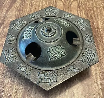 Vtg Japanese Cast Iron INCENSE BURNER Ashtray JAPAN Signed • $39.99