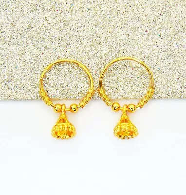 $18.14 • Buy Indian Ethnic Jhumki Gold Plated Hoop Earrings Jhumka Bali Mother's Gift Jewelry