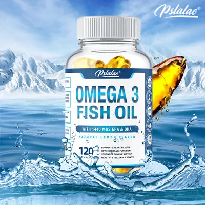 Omega 3 Fish Oil Capsules 1440mg - With EPA & DHA - Joint Support Supplements • £8.90