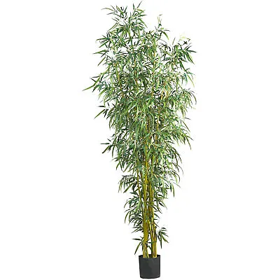$271.99 • Buy Artificial 8 Ft Slim Bamboo Tree Fancy Curved Crossed Style Stems