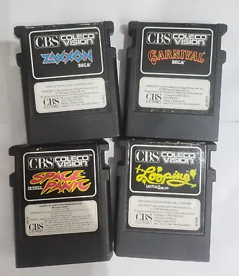 4 CBS ColecoVision Games - Looping - Zaxxon - Carnival - Space Panic • £39.95