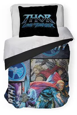 Marvel Comics Thor Mighty Twin Comforter & Sham Set - Kids Super Soft Bedding... • $60.89