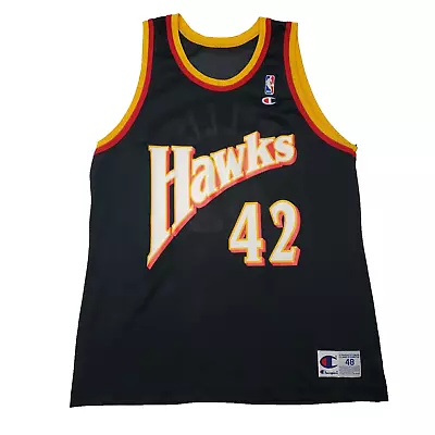 Vintage 90s Champion Kevin Willis Jersey Atlanta Hawks NBA Size 48 Large USA EUC • $164.89