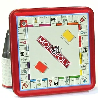 Square Monopoly Board Game Design Top Collectible Cookie Tin Red Border • $14