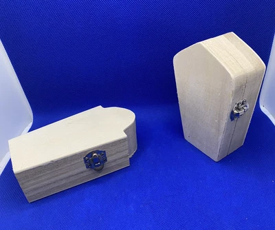 $17 • Buy DIY Wood Trinket Latching Coffin Box New