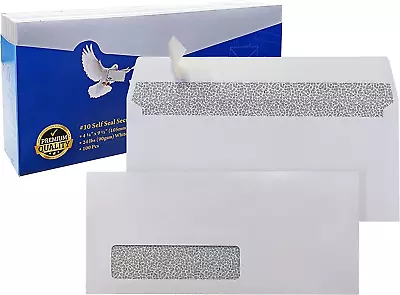 WINPAQ #10 Peel & Seal White Window Wallet Business Envelopes 4-1/8  X 9-1/2  • $25.99
