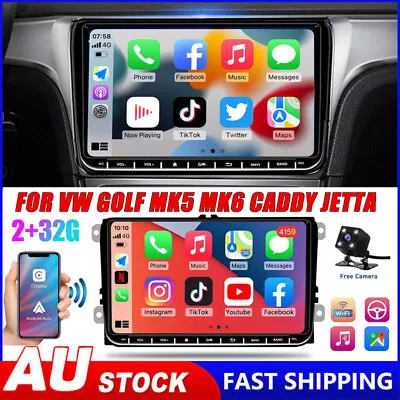 Apple Carplay For Vw Golf Mk5 Mk6 Caddy Jetta 9  Android 12 Car Stereo Radio Gps • $156.74