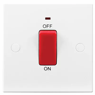 £5.99 • Buy Bg 45a White Double Pole Dp Cooker Shower Switch Led Indicator Single Socket 