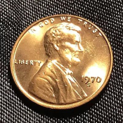 1970-S Lincoln Cent - Floating Roof ERROR Penny ~  BU RED ~ Free Shipping. • $15