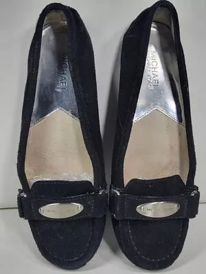 Michael Kors Black Suede Leather Flats Shoes Size 7M • $14.99