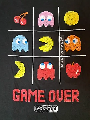 Pac Man Game Over Graphic Tee XL Black T-Shirt Brisco Brands Bandai Namco Retro • $14.97