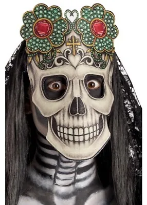 Adults Day Of The Dead Mask Fancy Dress Costume Accessory Mexican Sugar Skull • £8.99