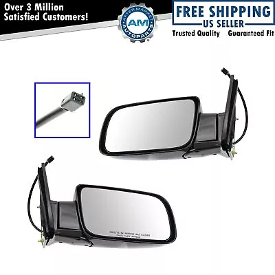 Mirrors Power Black Folding Left/Right Pair Set For Chevy GMC Pickup Truck • $91.85