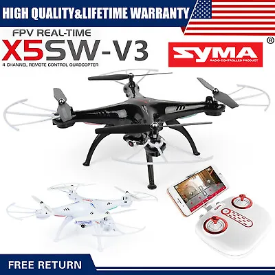 Syma X5SW-V3 4 Channels RC Drone Remote Control 2.4Ghz Quadcopter With Camera US • $44.98