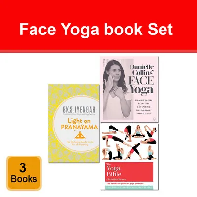 Danielle Collins Face Yoga Light On Pranayama Classic Yoga Bible 3 Books Set  • £16.99