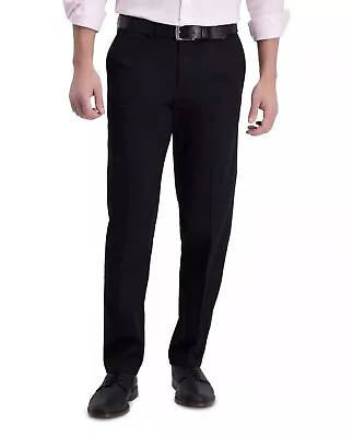 New Haggar Black Dress Pants 40 X 32 Premium No Iron Khaki Straight Fit Men’s • $13.99