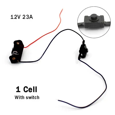 12V 23A 7.5mm*27.8mm 1 Cell Battery Holder Case Open Box With Wire And Switch • £2.15