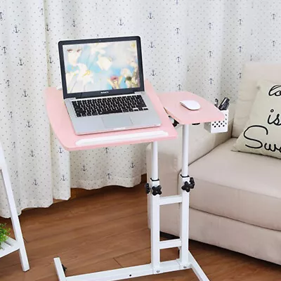 Adjustable Height Mobile Laptop Table Portable Computer Desk For Sofa Table Bed • £25.94