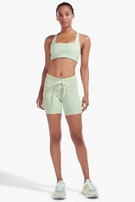 $75 • Buy New Balance X Staud Crop Bra & Lace-Up Bike Shorts In Sage, Sz Small