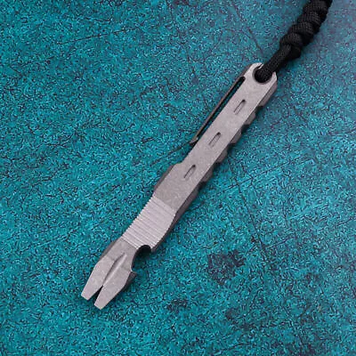 Titanium Crowbar Pry Bar Underreach EDC Multi Tool Bottle Opener Pendant W Clip • $35.45