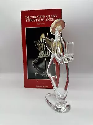 Murano Angel Candle Holder Figurine Gold Flecks In Halo Italy EXC • $59.99
