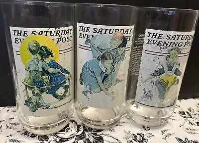 Norman Rockwell Saturday Evening Post Arby’s Collector’s Series Glasses Set Of 3 • $15