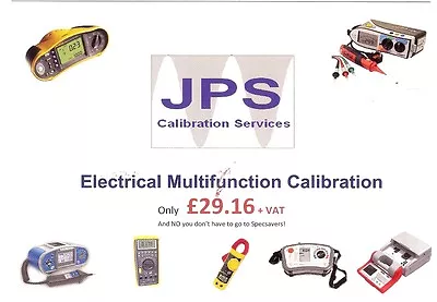 Calibration Service Electrical Multifunction Fluke Megger Kewtech Metrel JPSCALb • £54